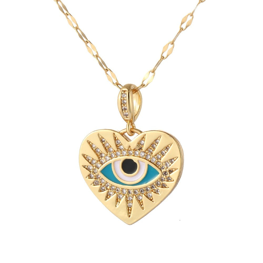 Boho Evil Bllue Eye Necklace for Women Men Snake All-seeing Eye Collar Necklace - MERGE.DAY.1.FREESTYLE