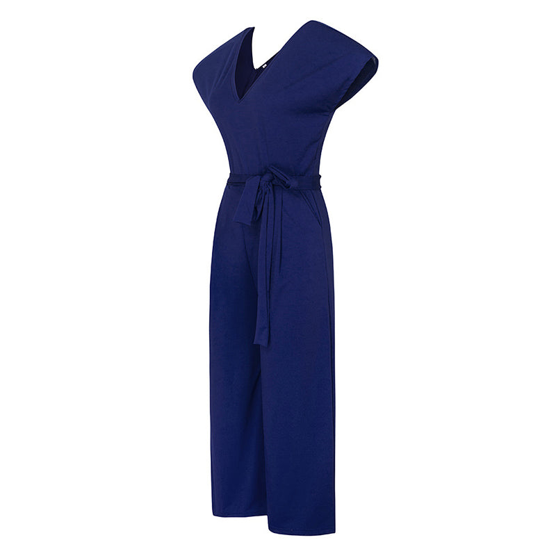 Summer 2022 Streetwear V-neck Jumpsuit Beach Elegant Party One Piece Black Rompers - MERGE.DAY.1.FREESTYLE