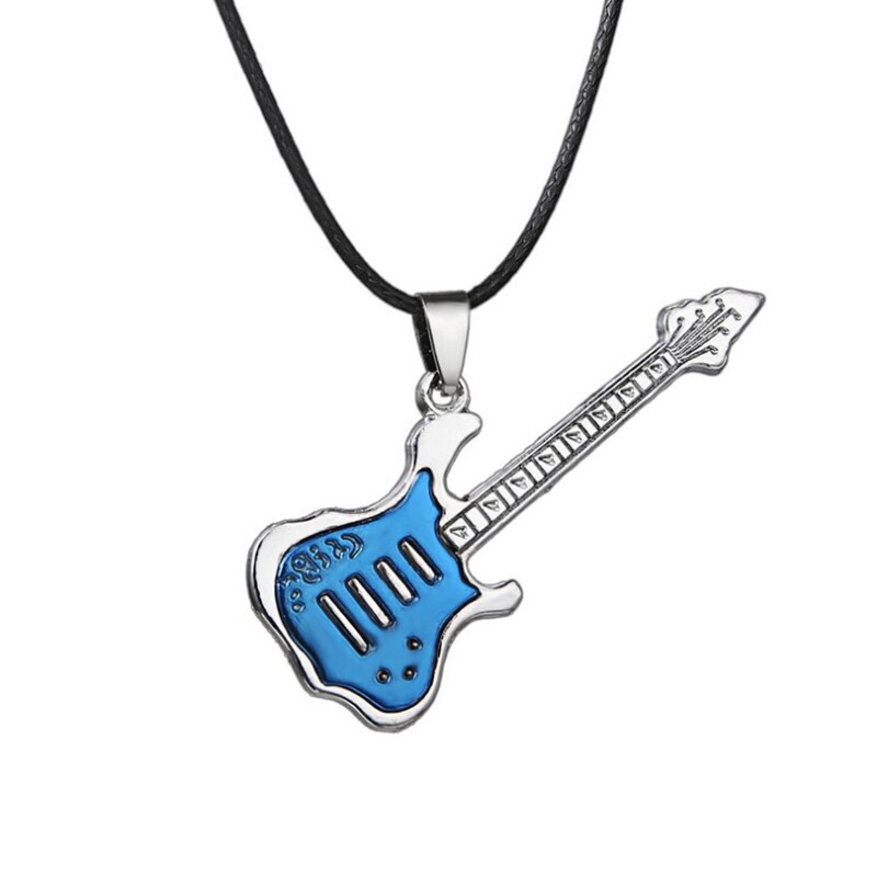 Love Music Exquisite Guitar Shaped Pendant Leather Rope Clavicle Chain Jewelry - MERGE.DAY.1.FREESTYLE