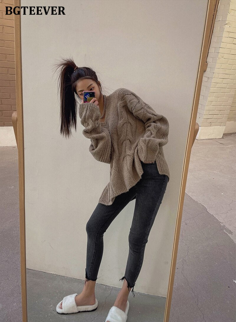 Irregular Ripped Holes Women Pencil Denim Jeans Stylish High Waist Stretched - MERGE.DAY.1.FREESTYLE