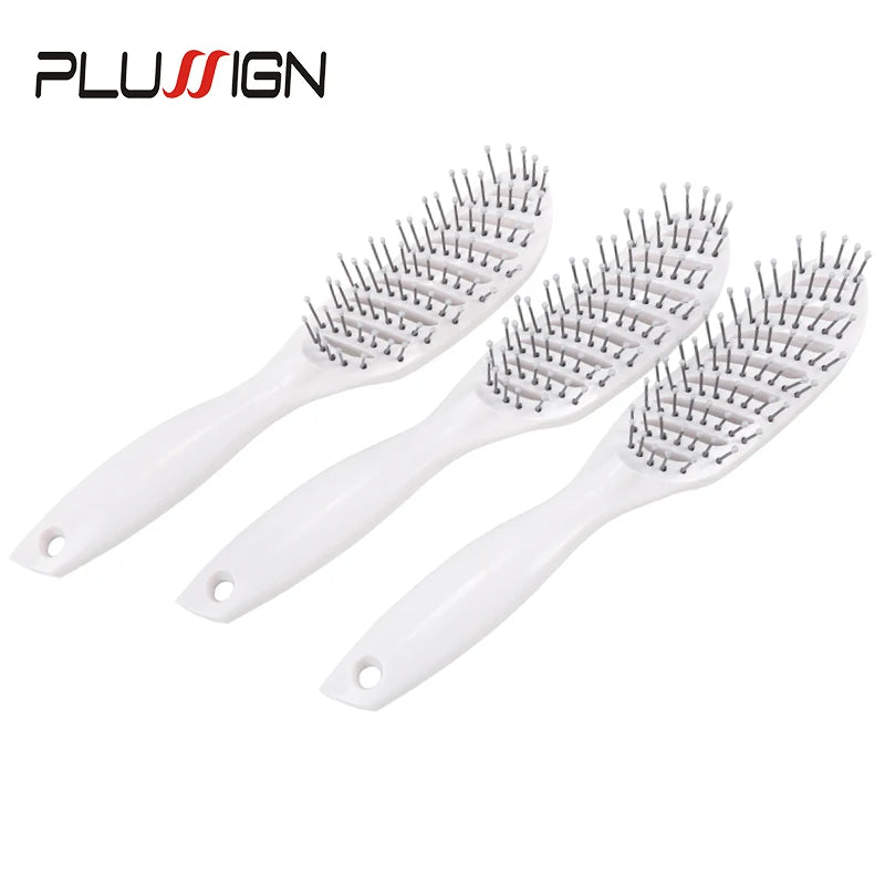 Styling Curly Hair Brush Salon Massager Comb Brush Detangling Drying Brush Anti Static Curved Vent Brush Scalp Massage Comb - MERGE.DAY.1.FREESTYLE