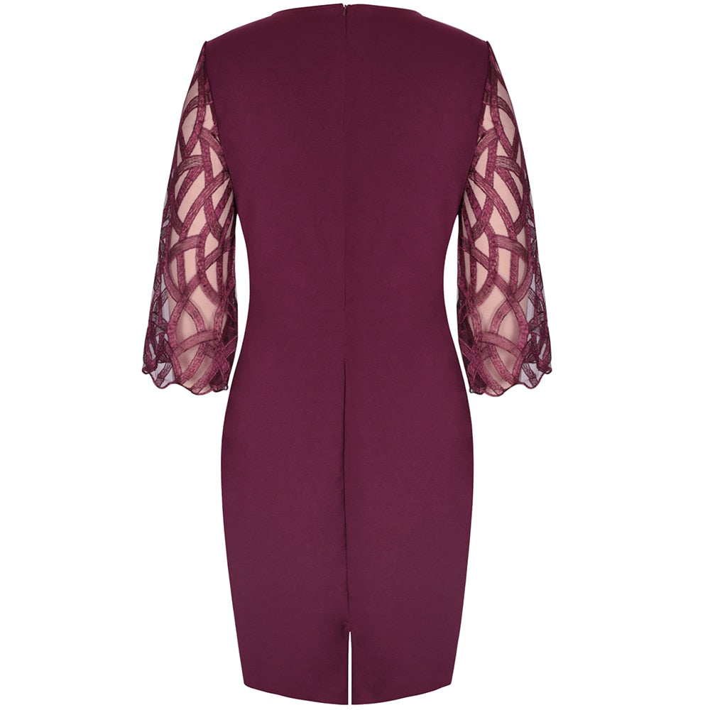 Elegant Sequin Evening Party Dresses 2022 Spring Mesh Patchwork Casual Midi Dress - MERGE.DAY.1.FREESTYLE