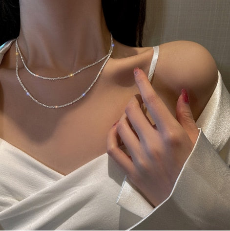 Water-wave Pearl Necklace For Women Charming Big Metal Geometric Statement Collar Necklace - MERGE.DAY.1.FREESTYLE