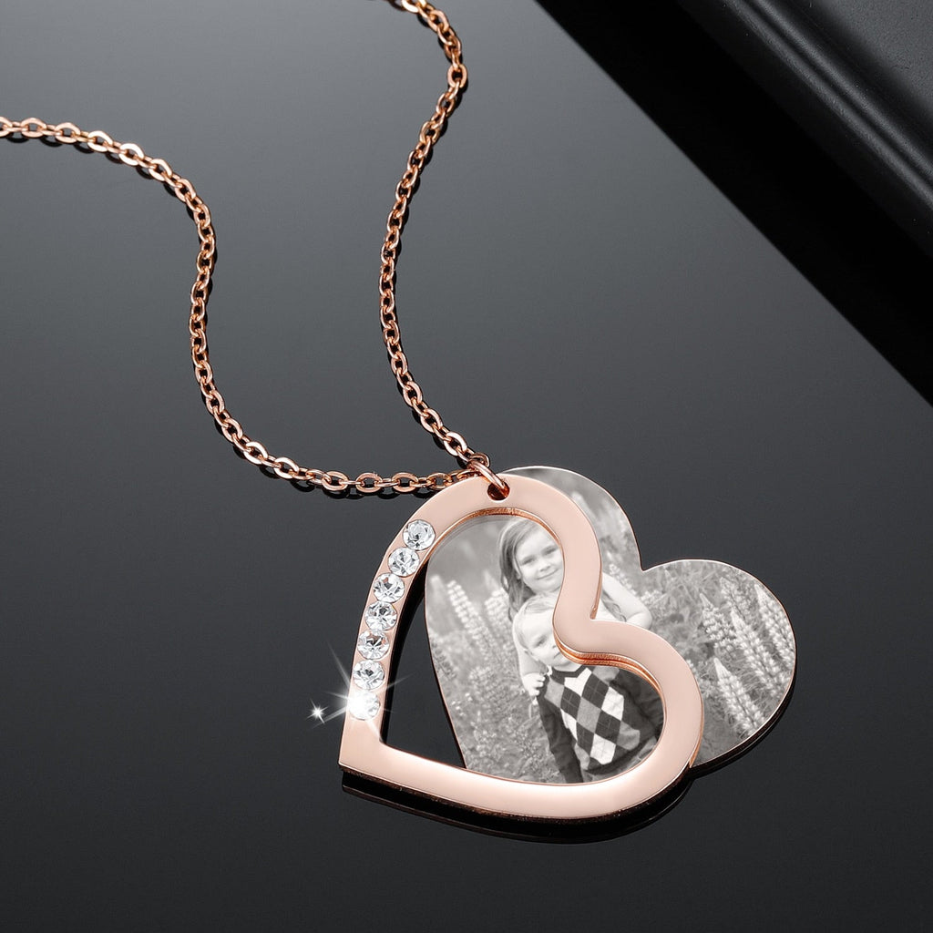 Personalized Photo Necklace For Family Gift Lover Diamond Pendant Engrave Name Necklace - MERGE.DAY.1.FREESTYLE