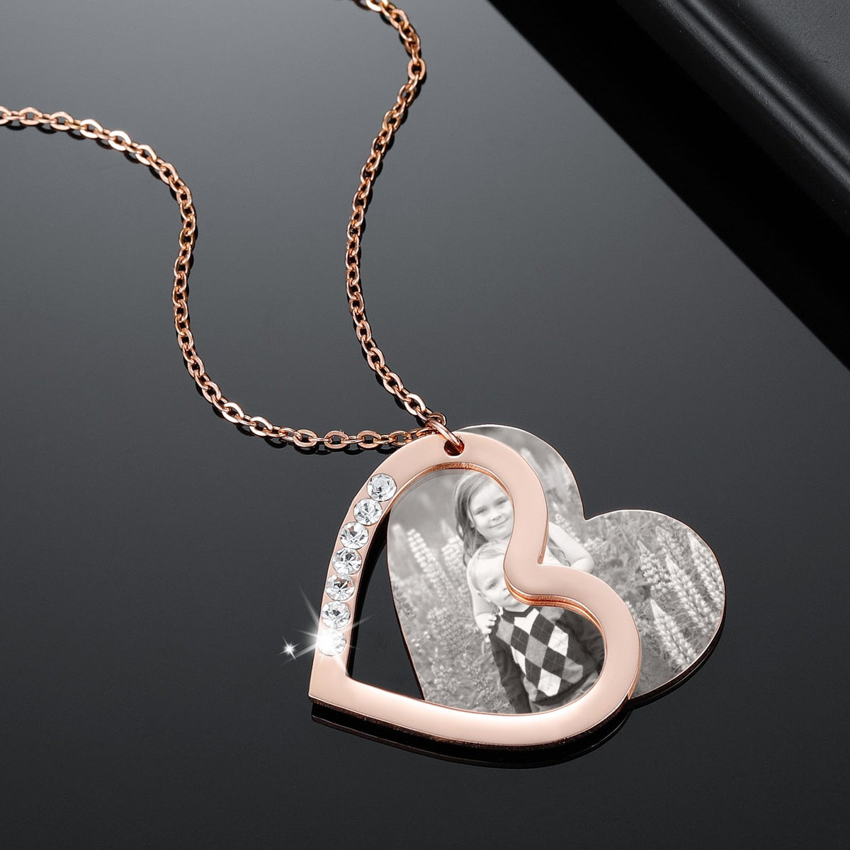 Personalized Photo Necklace For Family Gift Lover Diamond Pendant Engrave Name Necklace - MERGE.DAY.1.FREESTYLE