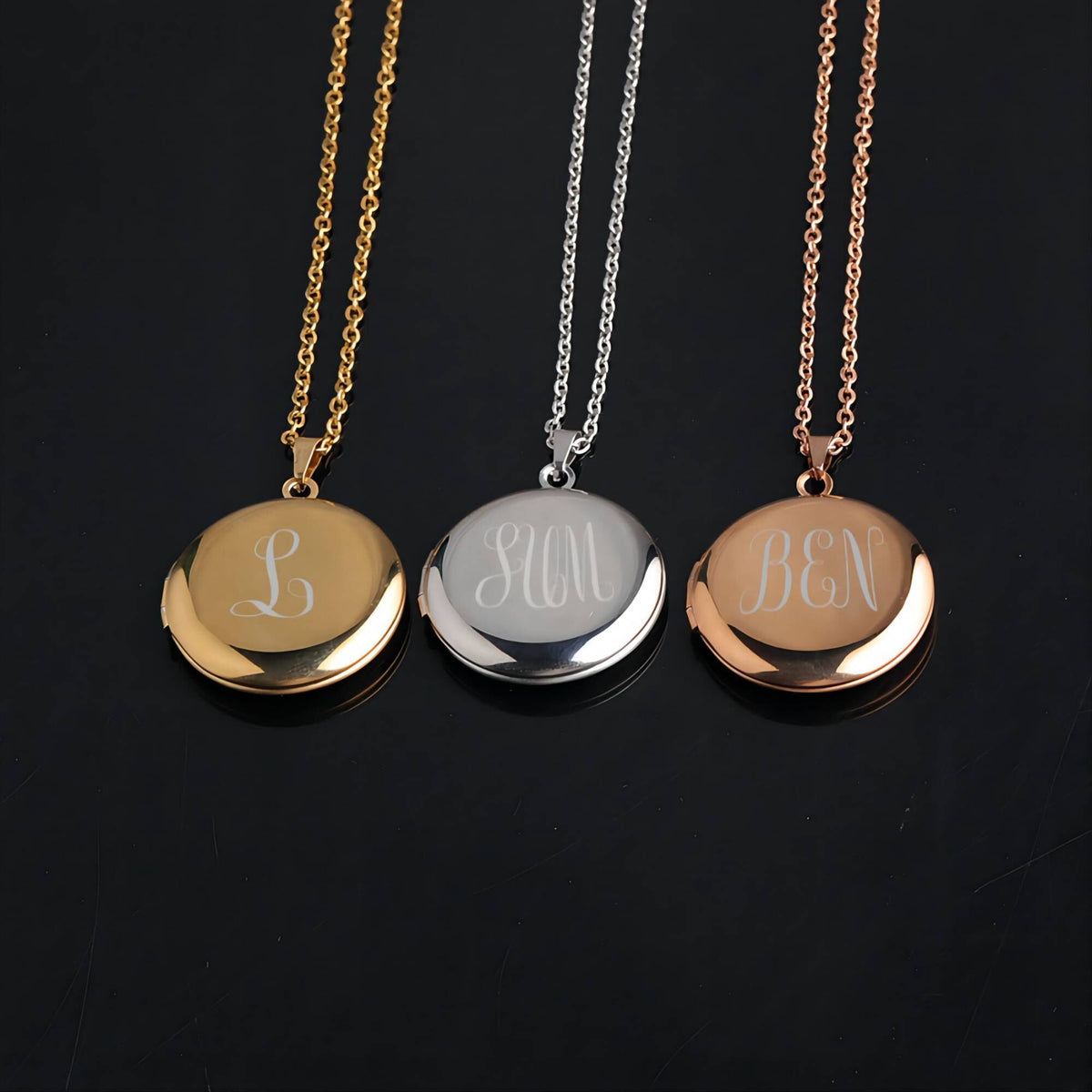 Wedding Gift For Couple Custom Color Photo Round Locket Necklaces Pendant - MERGE.DAY.1.FREESTYLE
