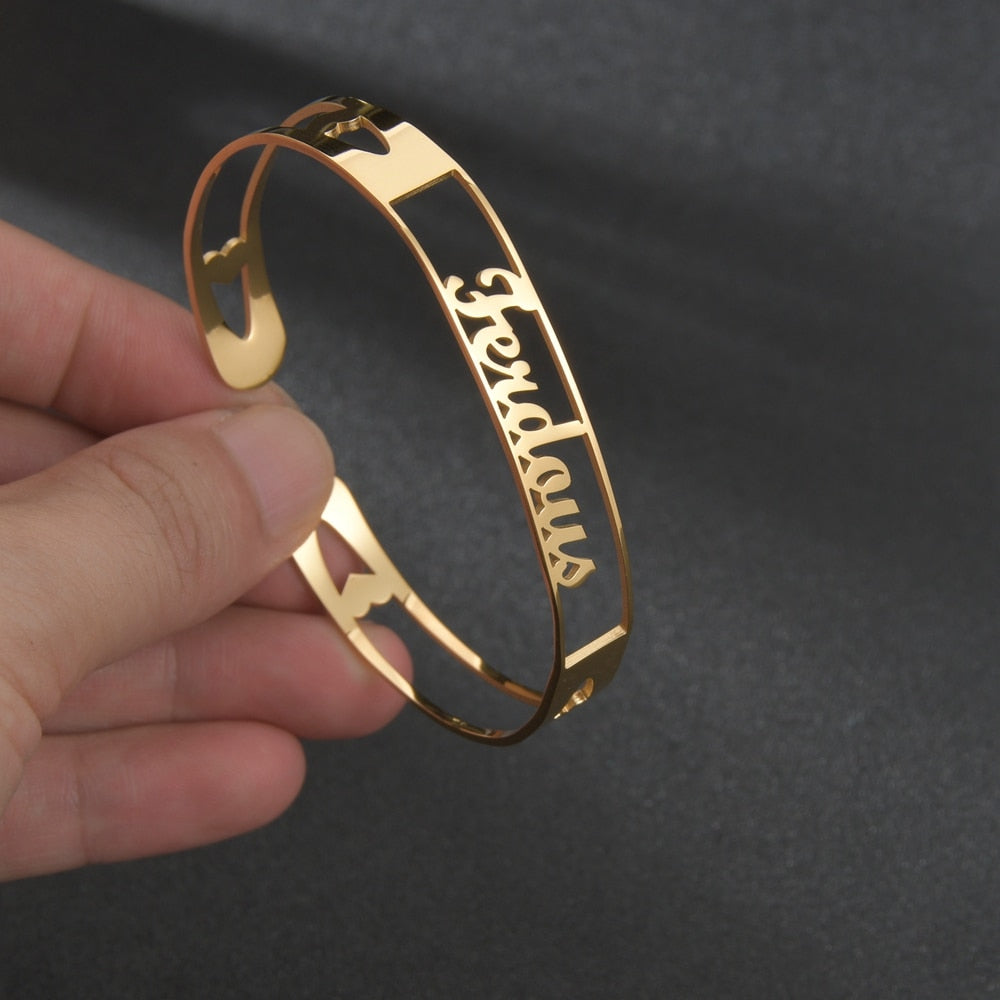 Customized Letter Name Bracelet Bangles for Women Men Chrismas Jewelry Gift - MERGE.DAY.1.FREESTYLE
