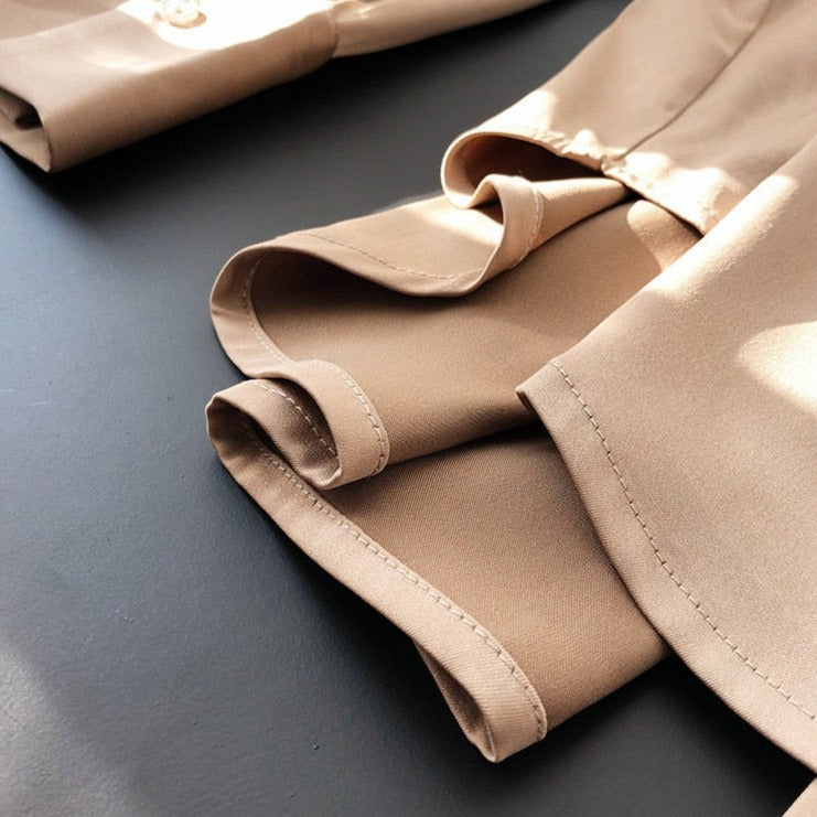 Satin Shirts Long Sleeve Turn Down Collar Elegant Office Ladies Workwear - MERGE.DAY.1.FREESTYLE