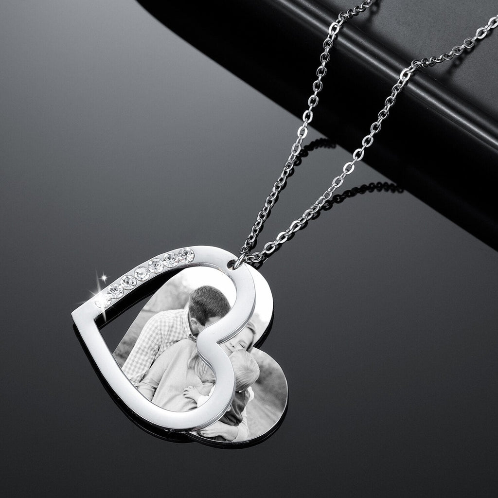 Personalized Photo Necklace For Family Gift Lover Diamond Pendant Engrave Name Necklace - MERGE.DAY.1.FREESTYLE