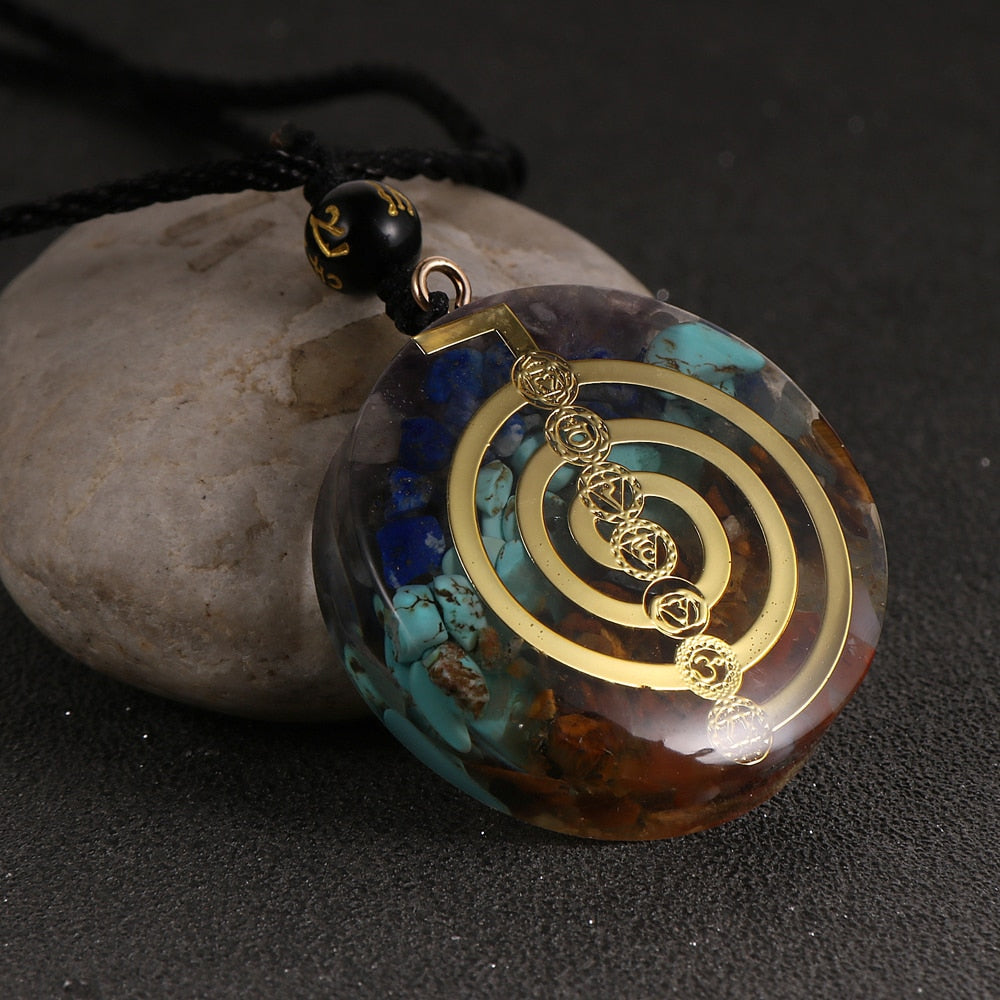 Energy Generator Orgone Amulet 7 Chakras Pendant Necklace - MERGE.DAY.1.FREESTYLE