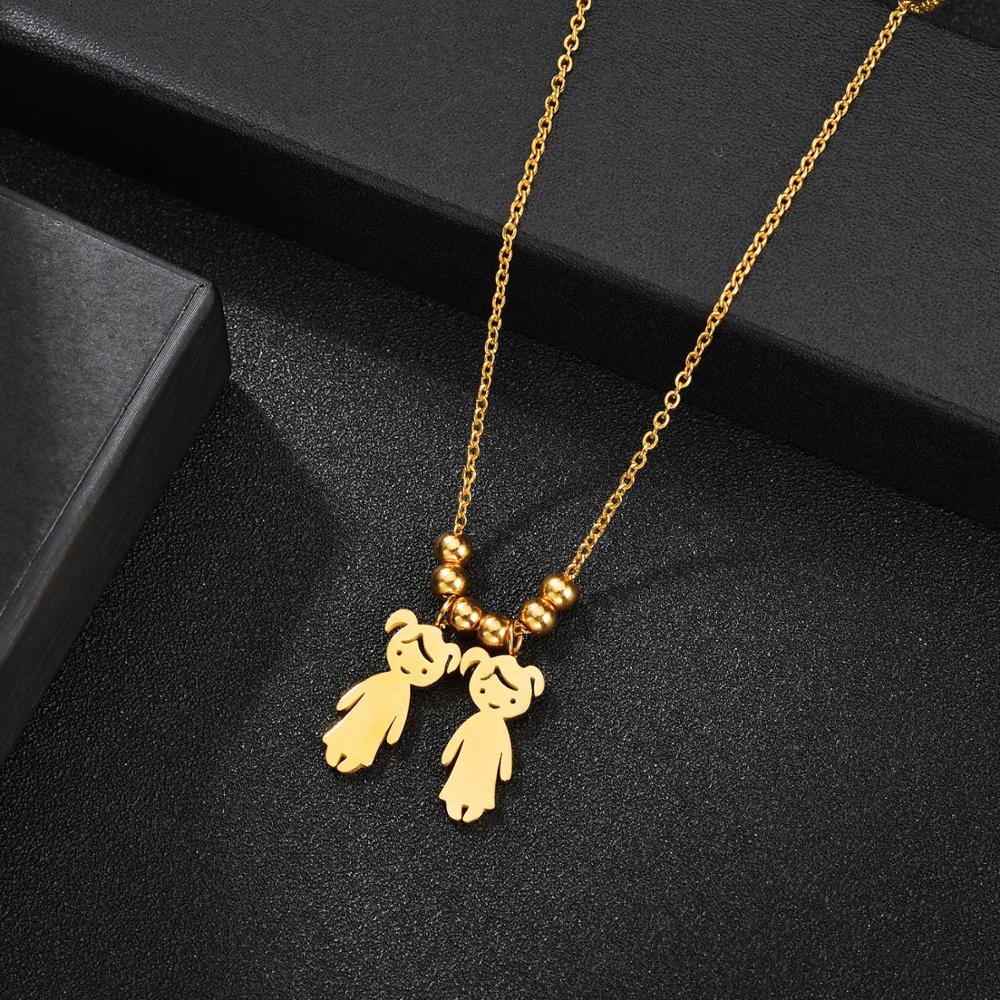 Personalized Boy Girl Kids Pendant Necklace Women Child Engraved Name Date Family Jewelry - MERGE.DAY.1.FREESTYLE