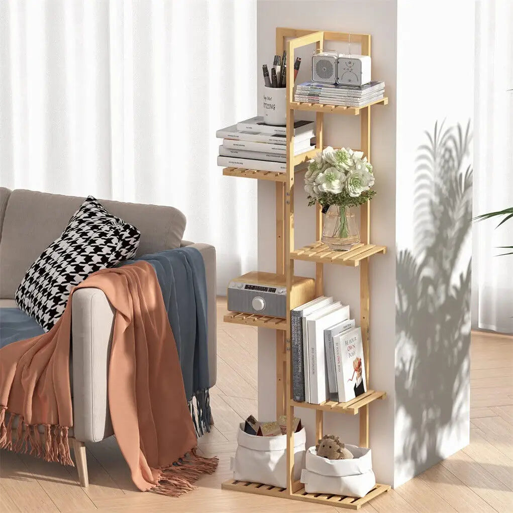 Multi Layer Plant Pots Stand Bamboo Flower Display Rack Home Storage Shelf - MERGE.DAY.1.FREESTYLE