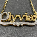 3D Name Necklace Custom Two Color Stainless Steel Double Layer Under Heart Necklace - MERGE.DAY.1.FREESTYLE
