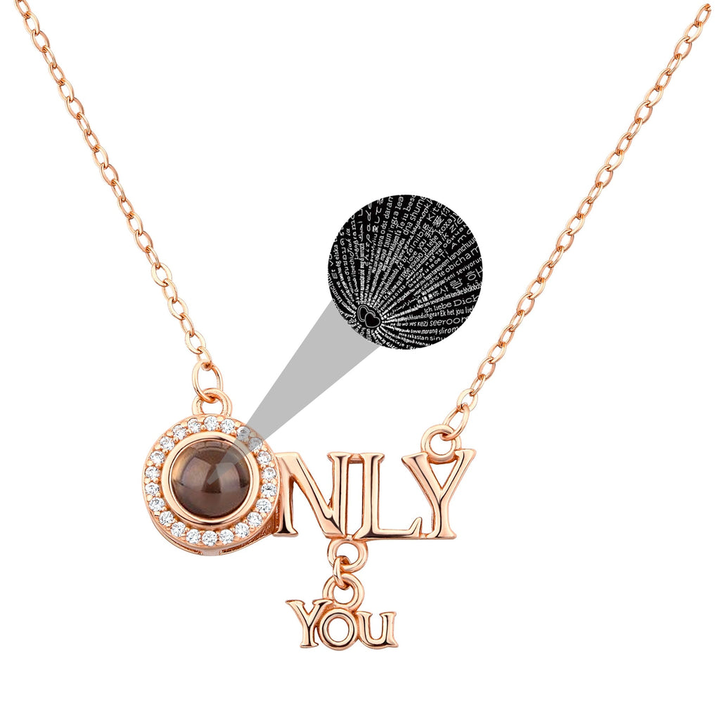 Customized 925 Silver 100 languages Projection Necklace Couple Memory Gifts - MERGE.DAY.1.FREESTYLE