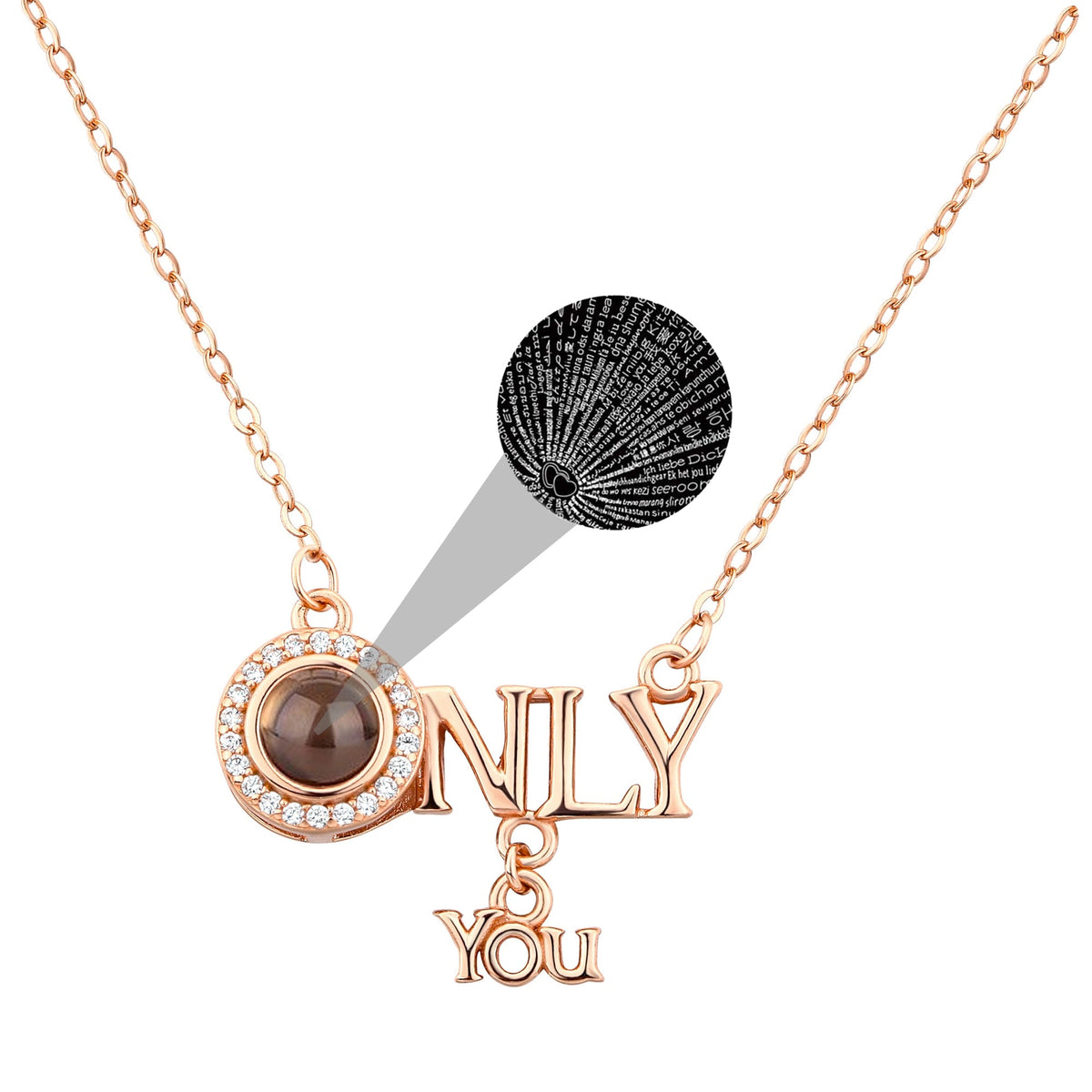 Customized 925 Silver 100 languages Projection Necklace Couple Memory Gifts - MERGE.DAY.1.FREESTYLE
