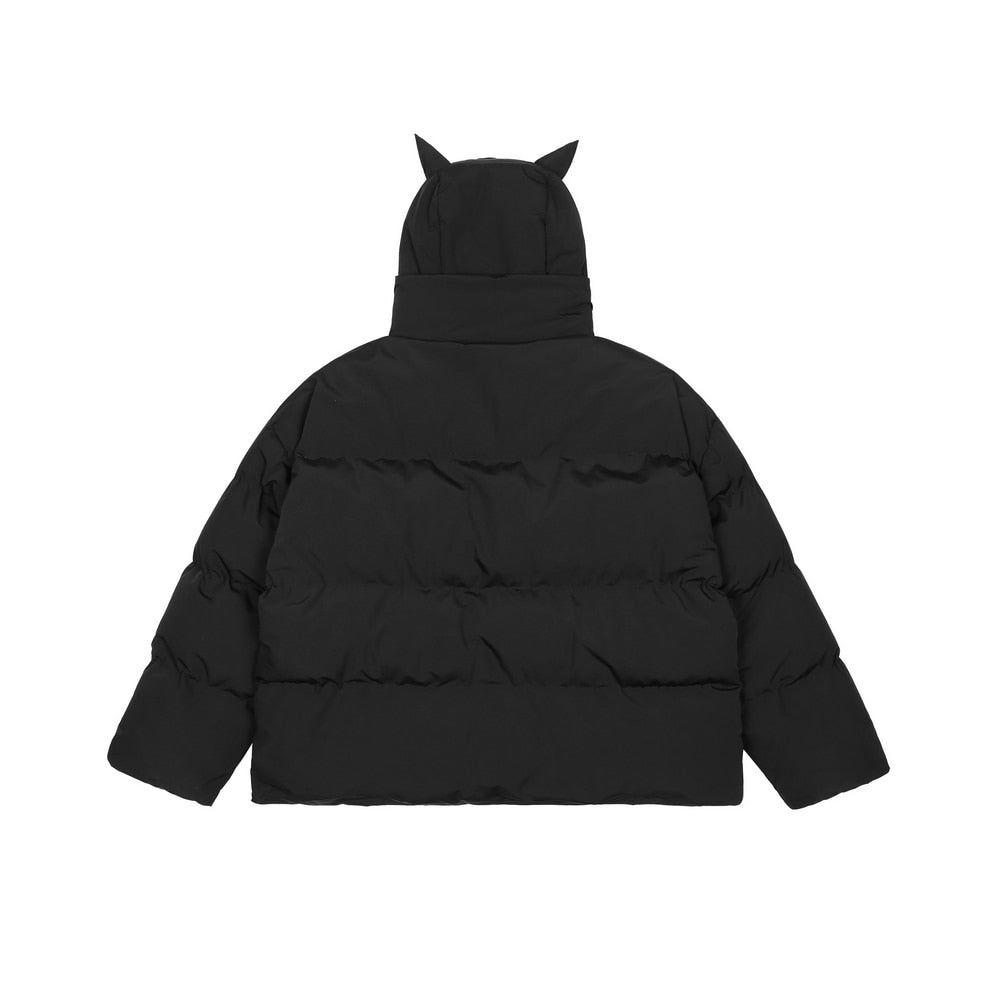Embroidered Skull Jacket Streetwear Little Devil Designer Hood Padded Jacket Coat - MERGE.DAY.1.FREESTYLE