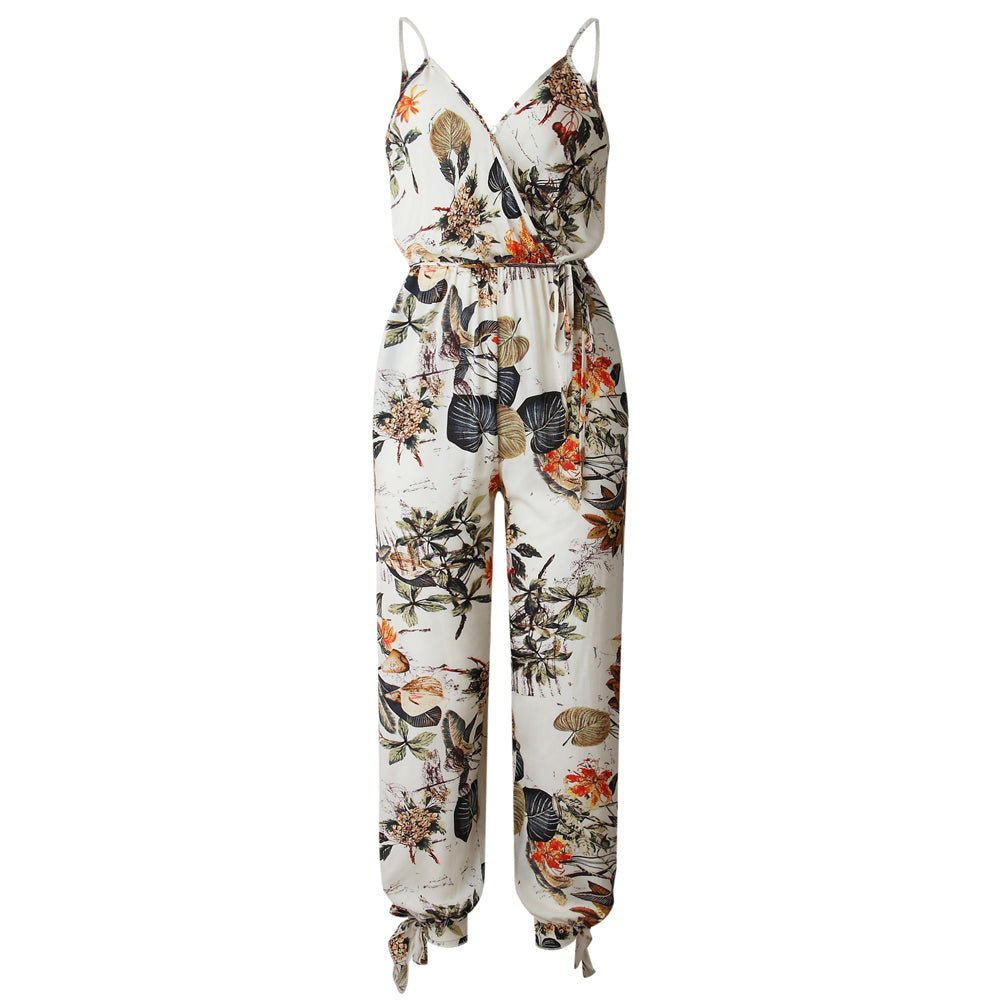Women Sleeveless Loose Baggy Trousers Solid Romper Jumpsuit Cotton Print Broadcloth - MERGE.DAY.1.FREESTYLE