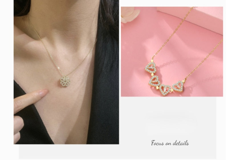 Trendy Flower Magnetic Attract Together Pendant Necklace - MERGE.DAY.1.FREESTYLE