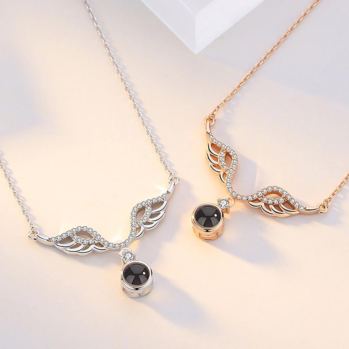 Customized 925 Silver 100 languages Projection Necklace Couple Memory Gifts - MERGE.DAY.1.FREESTYLE