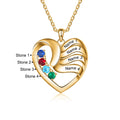 2-5 Names Customized Birthstone Fashion Memorial Heart Necklace - MERGE.DAY.1.FREESTYLE