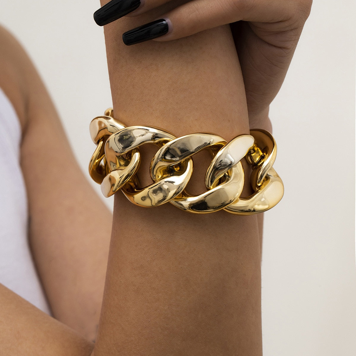 Hip Hop Thick Link Chain Bracelet Women's CCB Material - MERGE.DAY.1.FREESTYLE