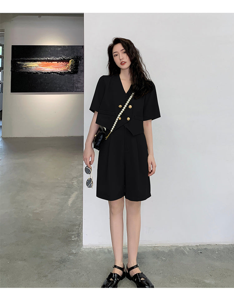 Fashion Office Short Sets Women Korean Loose Two Piece Suits Summer Thin - MERGE.DAY.1.FREESTYLE