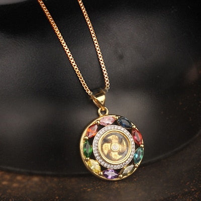 Rotatable Windmill Pendant Necklace AAA Cubic Zirconia Pave Gold Silver Color Crystal Necklace Jewelry - MERGE.DAY.1.FREESTYLE