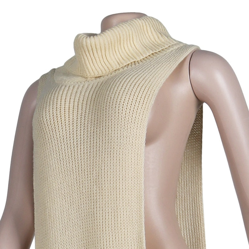Knitted Side Split Sweater Dress Sleeveless Spring Clothes for Women Y2k Outfits Long Maxi Dresses - MERGE.DAY.1.FREESTYLE