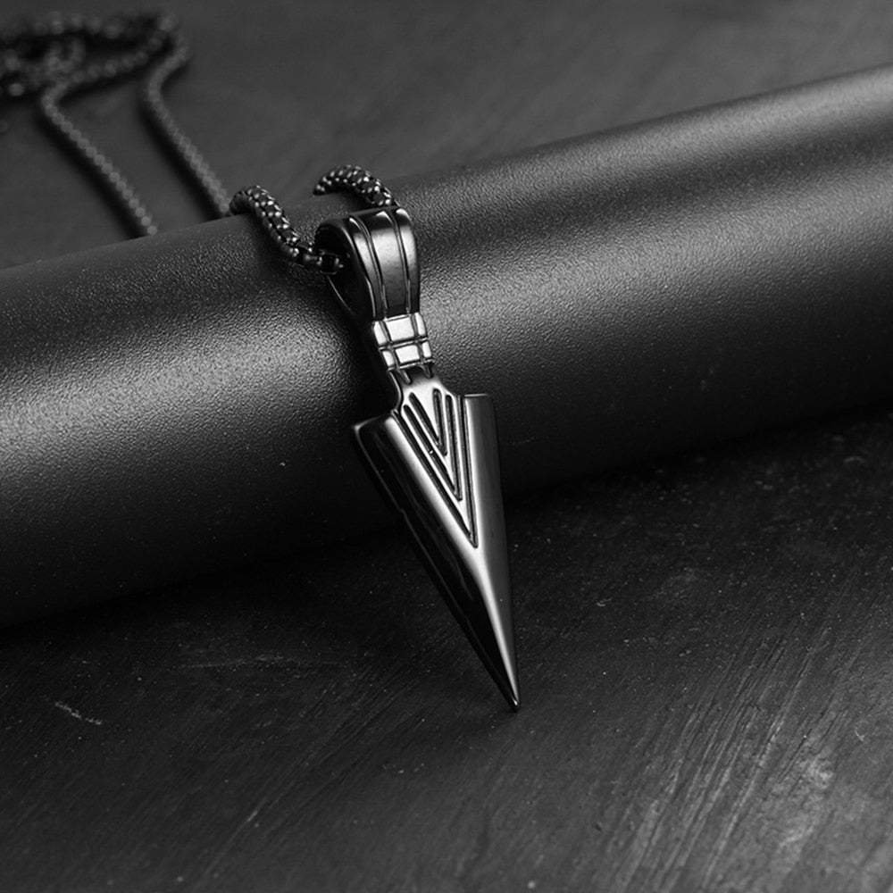 Black Rectangle Pendant Necklace Men Stainless Steel Chain Men Necklace Jewelry - MERGE.DAY.1.FREESTYLE