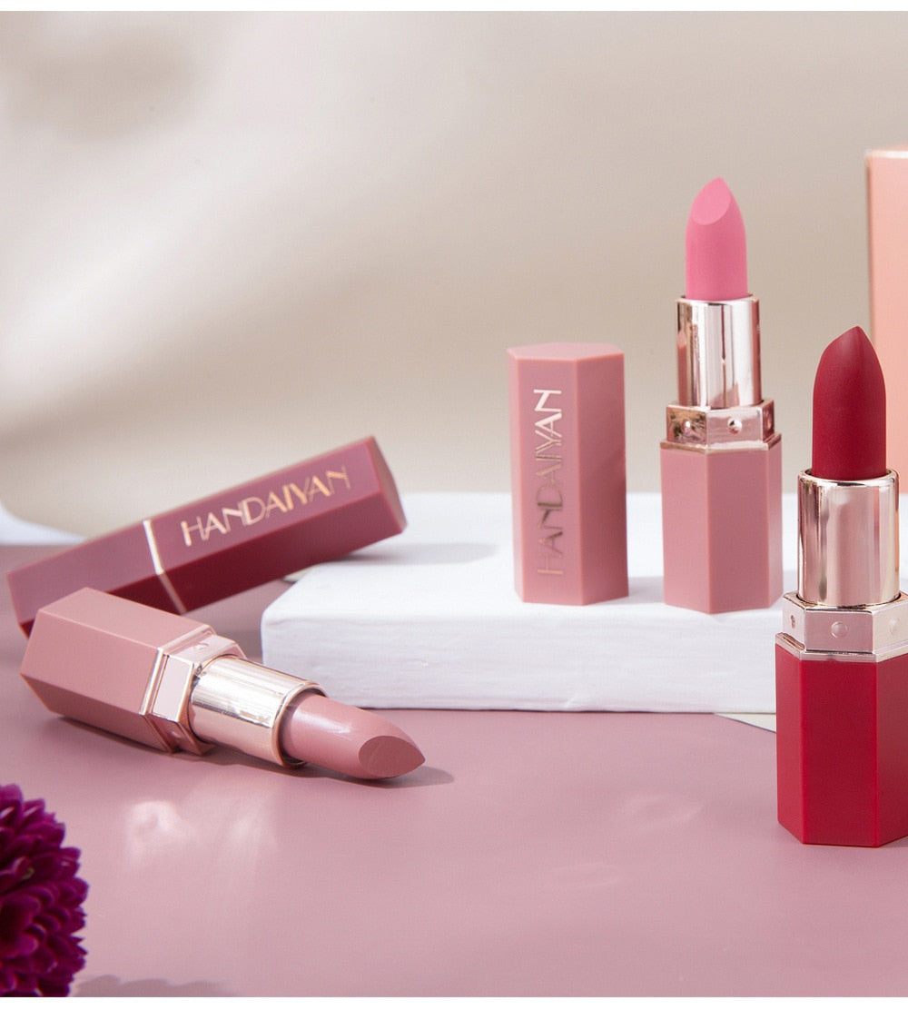 6 Colors Matte Non stick Cup Lipstick Long Lasting Moisturizing Lipstick Cosmetics Set - MERGE.DAY.1.FREESTYLE