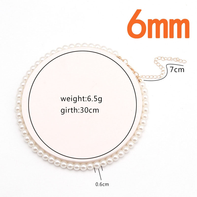 Big White Imitation Pearl Beads Choker Clavicle Chain Necklace For Women Wedding Jewelry - MERGE.DAY.1.FREESTYLE