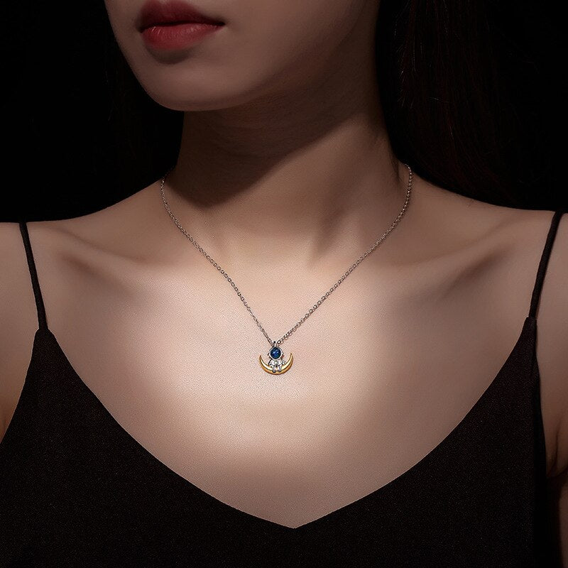 Spaceman Moon Couples Necklace Milky Way Space Pendant Necklaces Jewelry - MERGE.DAY.1.FREESTYLE