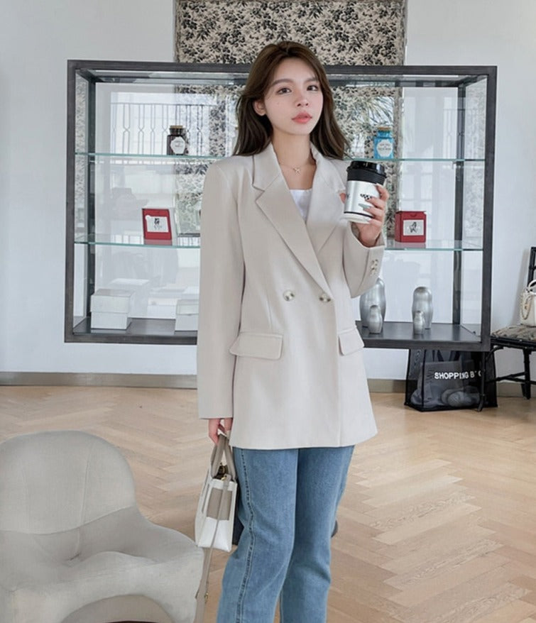 Oversized Women Jacket Loose Double Breasted Female Suit Coats Elegant - MERGE.DAY.1.FREESTYLE
