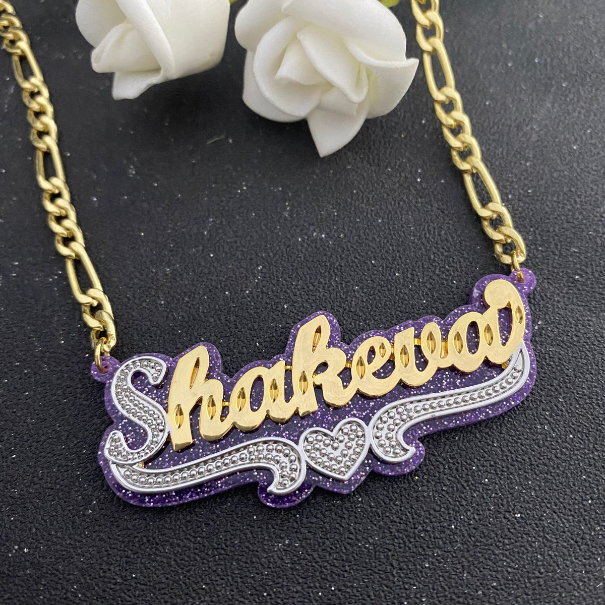 Custom Name Necklace Double Nameplate Acrylic Pendant Necklace Customized Name - MERGE.DAY.1.FREESTYLE