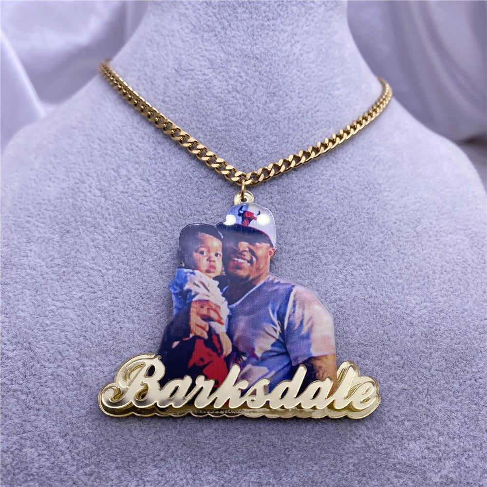 Custom Name Picture Necklace for Women Personalized Acrylic Pendent Necklace Custome Jewelry - MERGE.DAY.1.FREESTYLE
