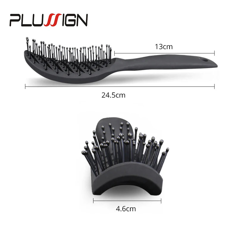 Styling Curly Hair Brush Salon Massager Comb Brush Detangling Drying Brush Anti Static Curved Vent Brush Scalp Massage Comb - MERGE.DAY.1.FREESTYLE