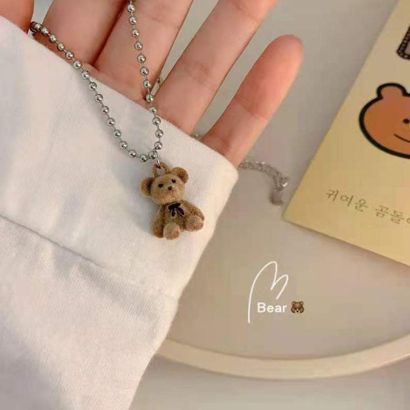 Cute Plush Bear Pendant Necklace Collar Jewelry - MERGE.DAY.1.FREESTYLE