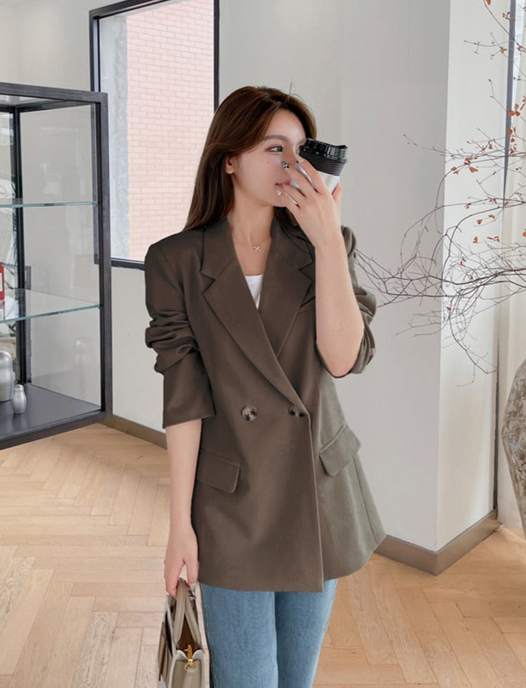 Oversized Women Jacket Loose Double Breasted Female Suit Coats Elegant - MERGE.DAY.1.FREESTYLE