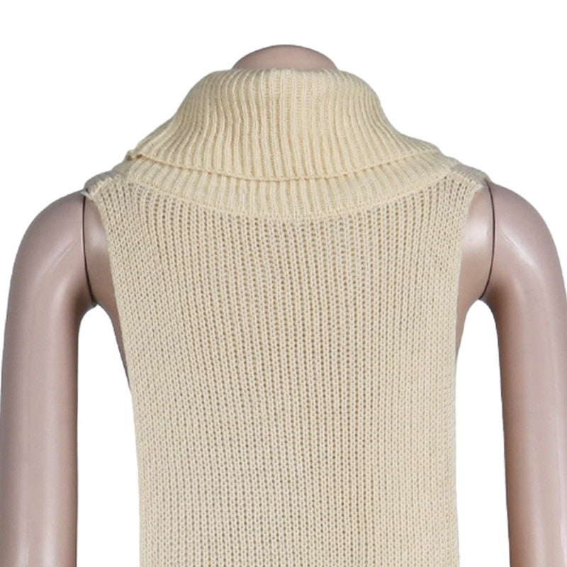 Knitted Side Split Sweater Dress Sleeveless Spring Clothes for Women Y2k Outfits Long Maxi Dresses - MERGE.DAY.1.FREESTYLE