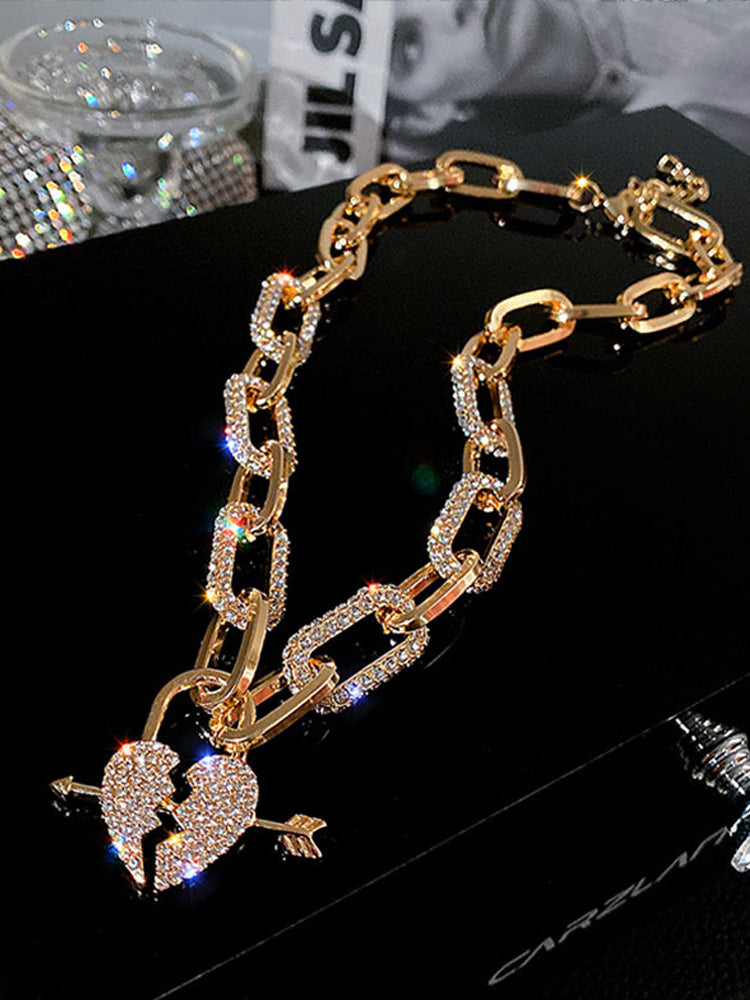 Metal Love Heart Cupid Pendants Female Clavicle Chain Light Luxury Niche Design Necklace - MERGE.DAY.1.FREESTYLE
