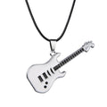 Love Music Exquisite Guitar Shaped Pendant Leather Rope Clavicle Chain Jewelry - MERGE.DAY.1.FREESTYLE