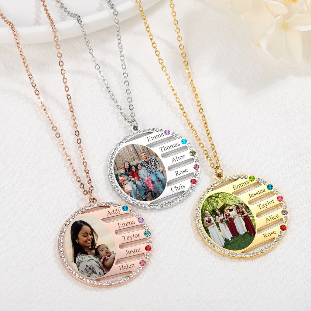 Personalized Name Necklace For Family Gift Birthstone Crystal Pendan - MERGE.DAY.1.FREESTYLE