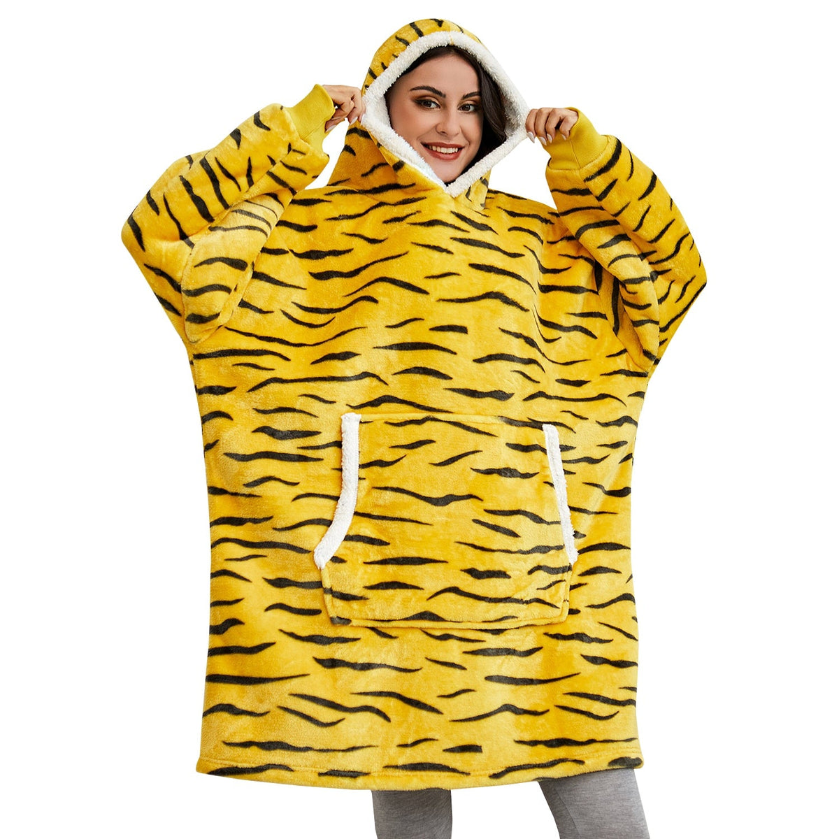 Winter Hoodies Fleece Giant TV Blanket With Sleeves Pullover - MERGE.DAY.1.FREESTYLE