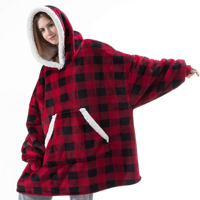 Winter Hoodies Fleece Giant TV Blanket With Sleeves Pullover - MERGE.DAY.1.FREESTYLE