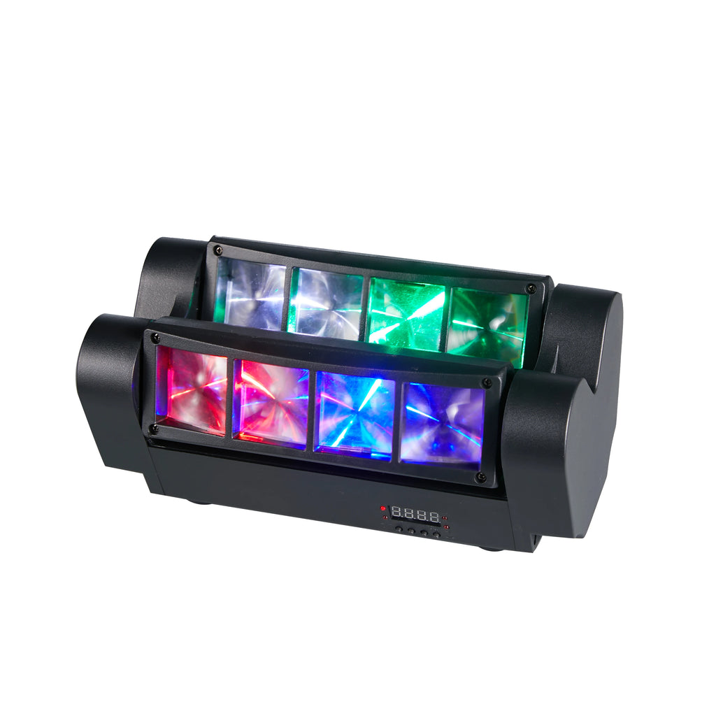 Moving Head DJ Lights LED Spider 80W RGBW Stage Lights Sound Activated DMX-512 for Party Pub Wedding Event Club Carnival Festiva - MERGE.DAY.1.FREESTYLE