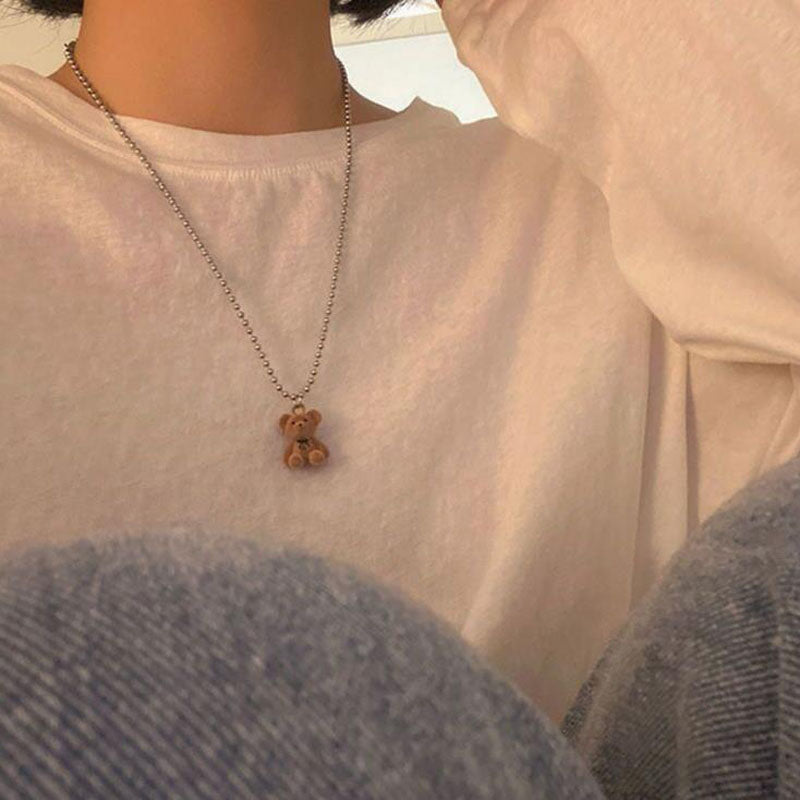 Cute Plush Bear Pendant Necklace Collar Jewelry - MERGE.DAY.1.FREESTYLE