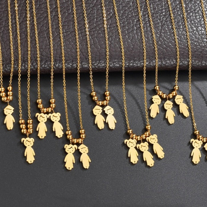 Personalized Boy Girl Kids Pendant Necklace Women Child Engraved Name Date Family Jewelry - MERGE.DAY.1.FREESTYLE