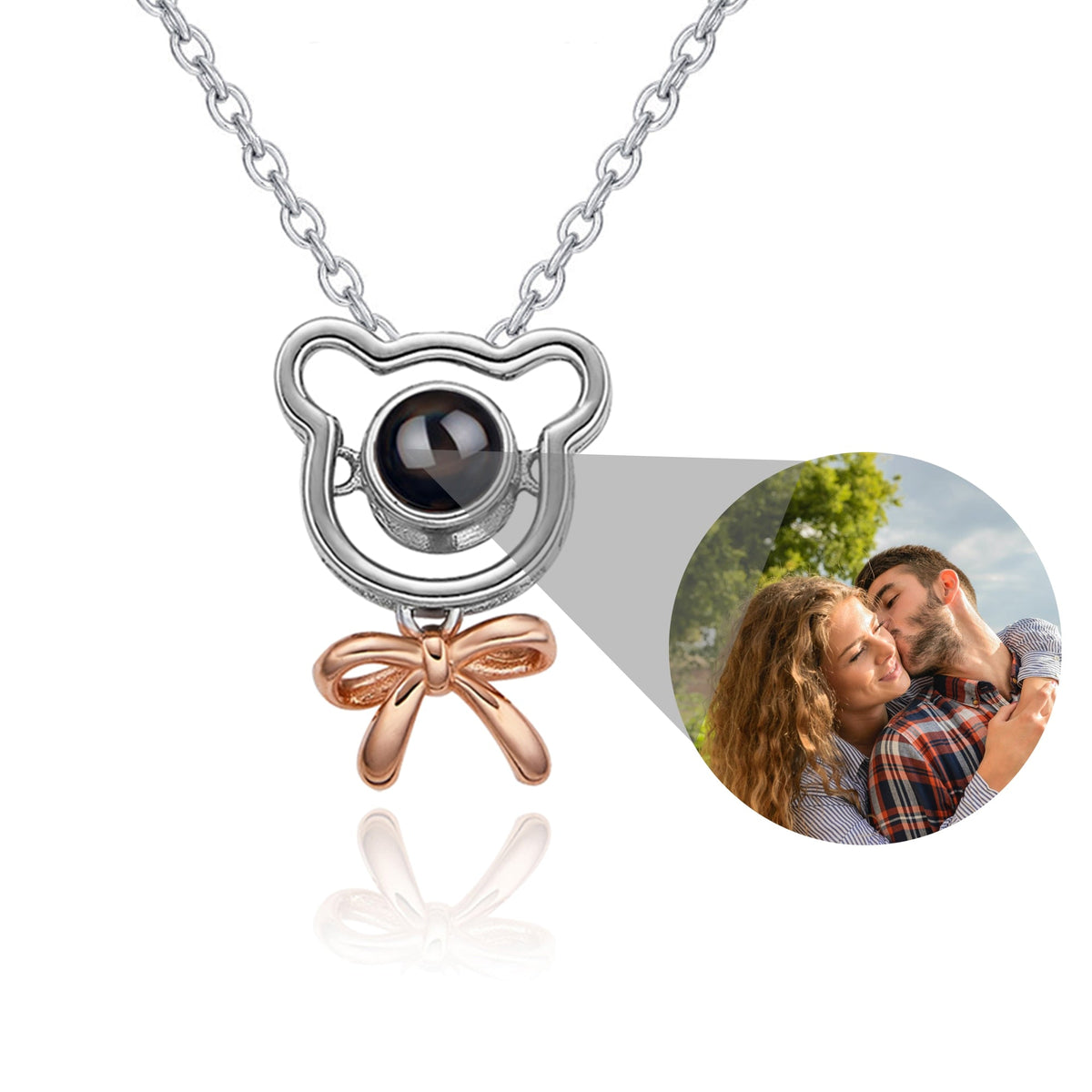 Romantic Bear-shaped Pendant Personalised Name Photo Necklace Valentine's Day Gift - MERGE.DAY.1.FREESTYLE