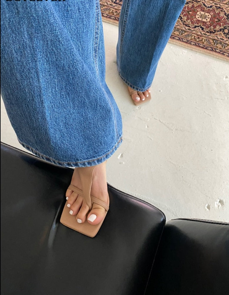 High Waist Pockets Female Floor-length Wide Leg Denim Trousers - MERGE.DAY.1.FREESTYLE