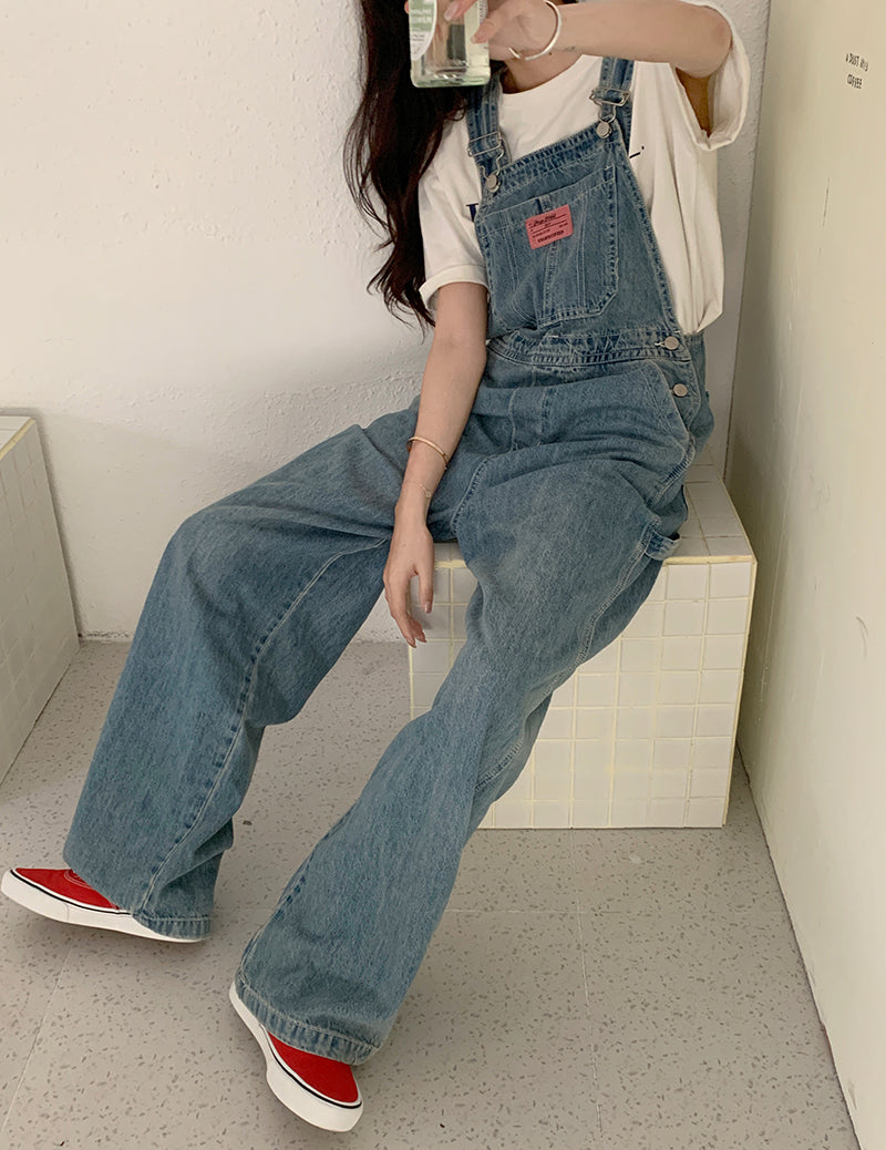 Casual Denim Jumpsuits Women Loose Overalls Baggy Wide Leg Rompers - MERGE.DAY.1.FREESTYLE